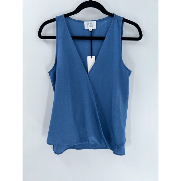 Olive + Oak Tops - Women's Olive + Oak Marine Blue Crossover Sleeveless Top Size M